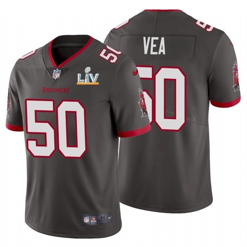 Men's Tampa Bay Buccaneers #50 Vita Vea Grey 2021 Super Bowl LV Limited Stitched Jersey